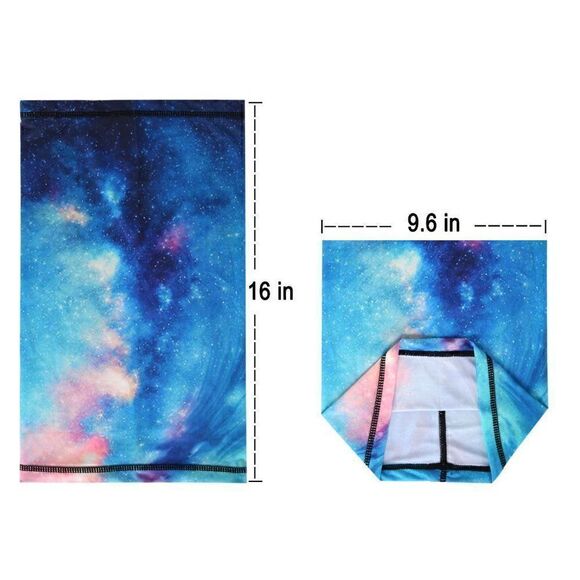 Blue Galaxy Neck Gaiter Face Mask Bandana Scarf - Picture 3 of 4